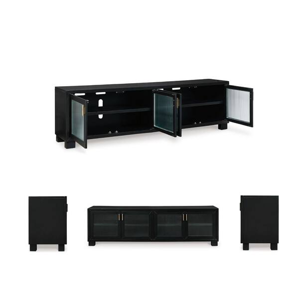 Signature DESIGN BY ASHLEY Winbardi Black TV Stand Fits TV's up to