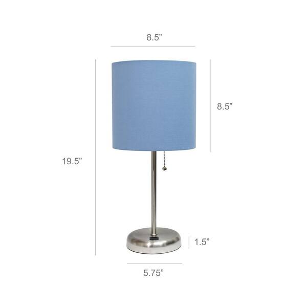 Brushed Steel Stick Lamp, Hextra Lamp Shaders