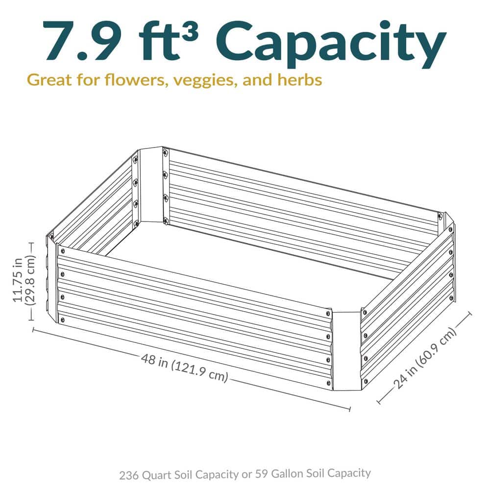 Brown Galvanized Steel Raised Garden Bed for Plants and Vegetables