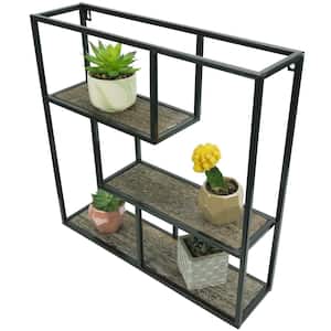 StyleWell 15 in. H x 22 in. W x 9 in. D Wood, Black and Galvanized Metal Wall  Organizer with 3 Cubbies and 5 Hooks V191110 - The Home Depot