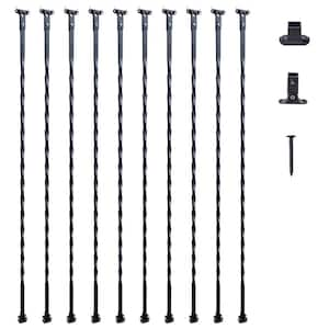 Staircase Metal Balusters, 44 in. H x 1/2 in. W Galvanized Steel Decorative Banister Spindles, 10-Pack Deck Baluster