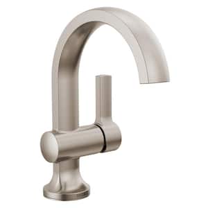 Albion Single Handle Single Hole Bathroom Faucet with Drain Kit Included in Spotshield Brushed Nickel