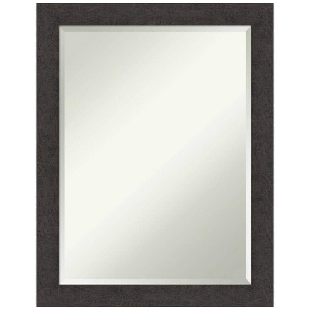 Rustic Espresso Wood Framed Full-Length Bathroom Mirror