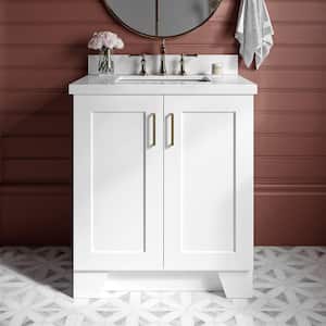 Taylor 31 in. W x 22 in. D x 36 in. H Freestanding Bath Vanity in White with Pure White Quartz Top