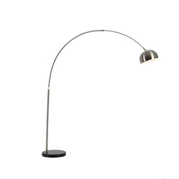 YANSUN 70.87 in. Adjustable Height Chrome Floor Lamp with Floor Switch