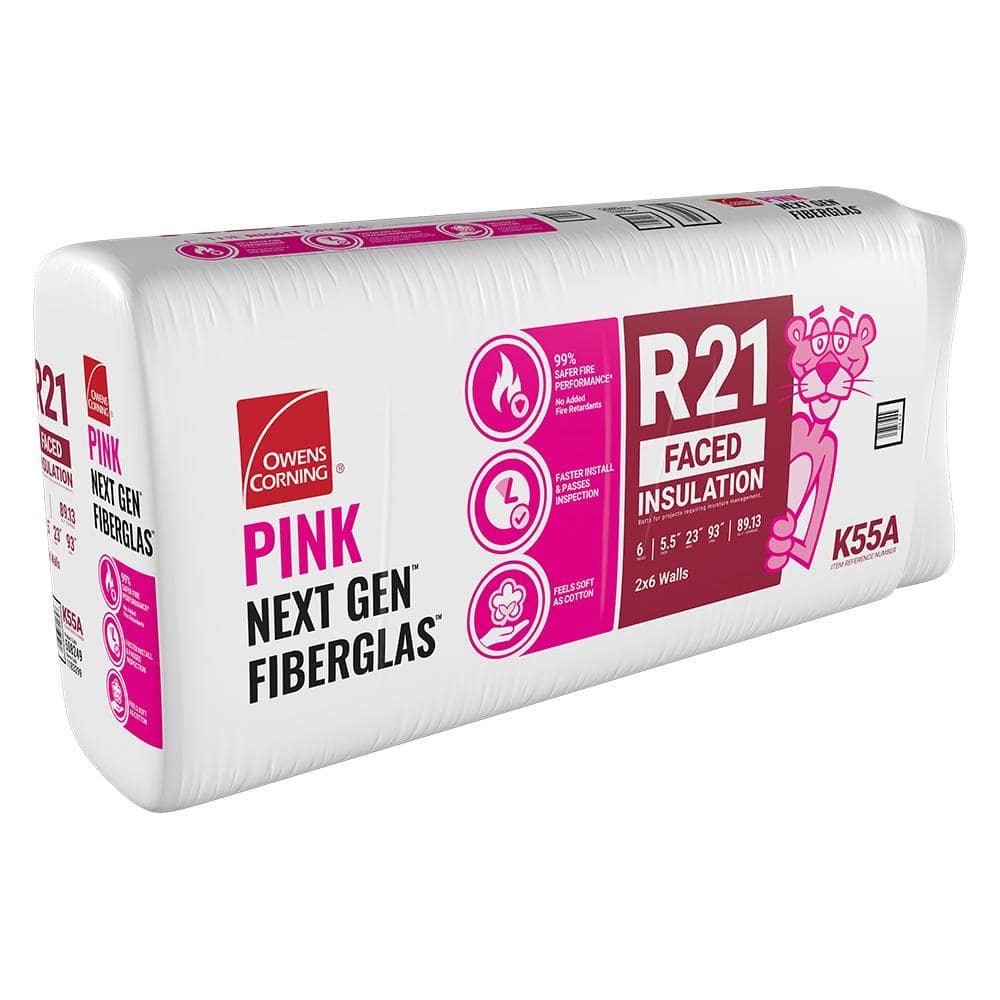 Owens Corning R-21 Faced Fiberglass Insulation Batt 23 in. x 93 in. (1 ...