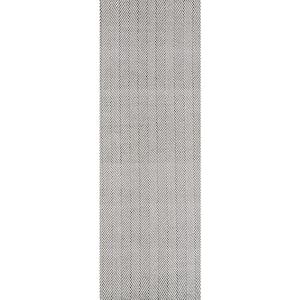Kimberely Casual Striped Gray 3 ft. x 8 ft. Runner Rug