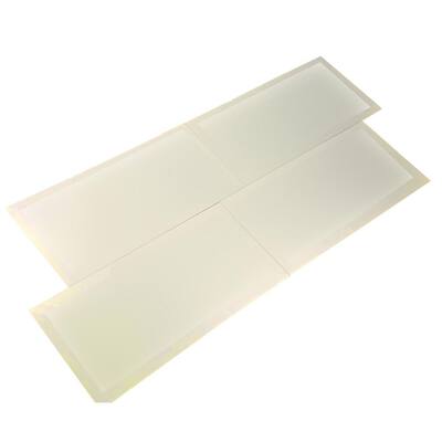 Frosted Elegance Matte Cream Beveled Large Format Subway 8 in. x 16 in. Glass Wall Tile (0.89 sq. ft.)