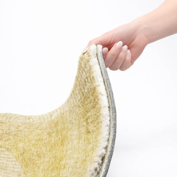 Dream Shag Premium Machine Washable Abstract ADS711 Gold 8 ft. x 10 ft. Area Rug