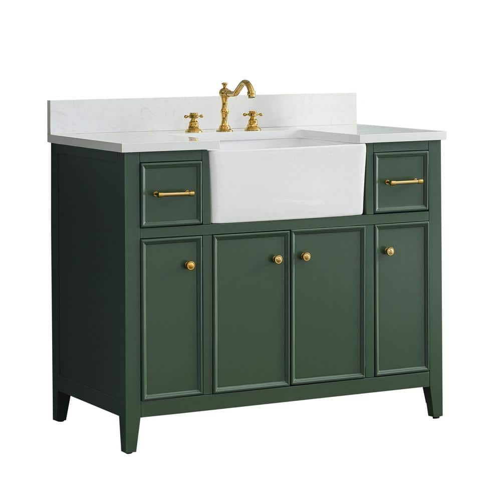 Evergreen 42'' Freestanding Single Bathroom Vanity with Ceramic Sink