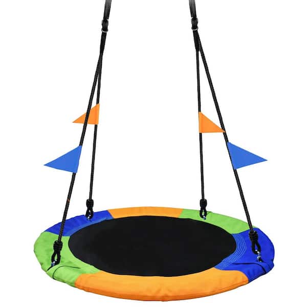 40 in. Colorful Saucer Swing with 900 lbs. Capacity and Hanging Accessories Bar