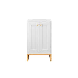 Chianti 19.6 in. W x 15.4 in. D x 33.5 in. H Single Bath Vanity Cabinet without Top in Glossy White