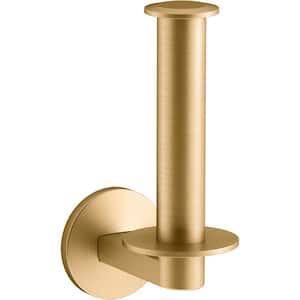 Components Vertical Toilet Paper Holder in Vibrant Brushed Moderne Brass