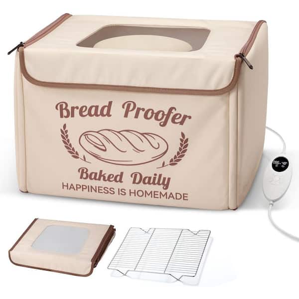 Folding Bread Proofing Box with Temp Control, Dough Proofer with Metal Rack for Sourdough, Bread Baking, Pizza