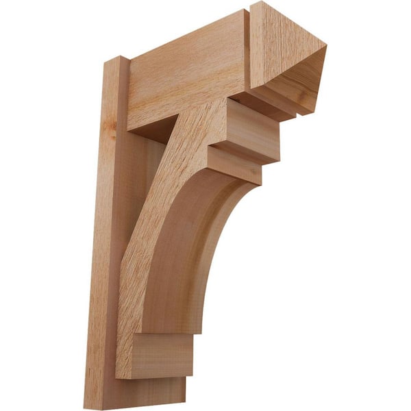 Ekena Millwork 8 in. x 26 in. x 18 in. Western Red Cedar Merced Arts and Crafts Rough Sawn Outlooker