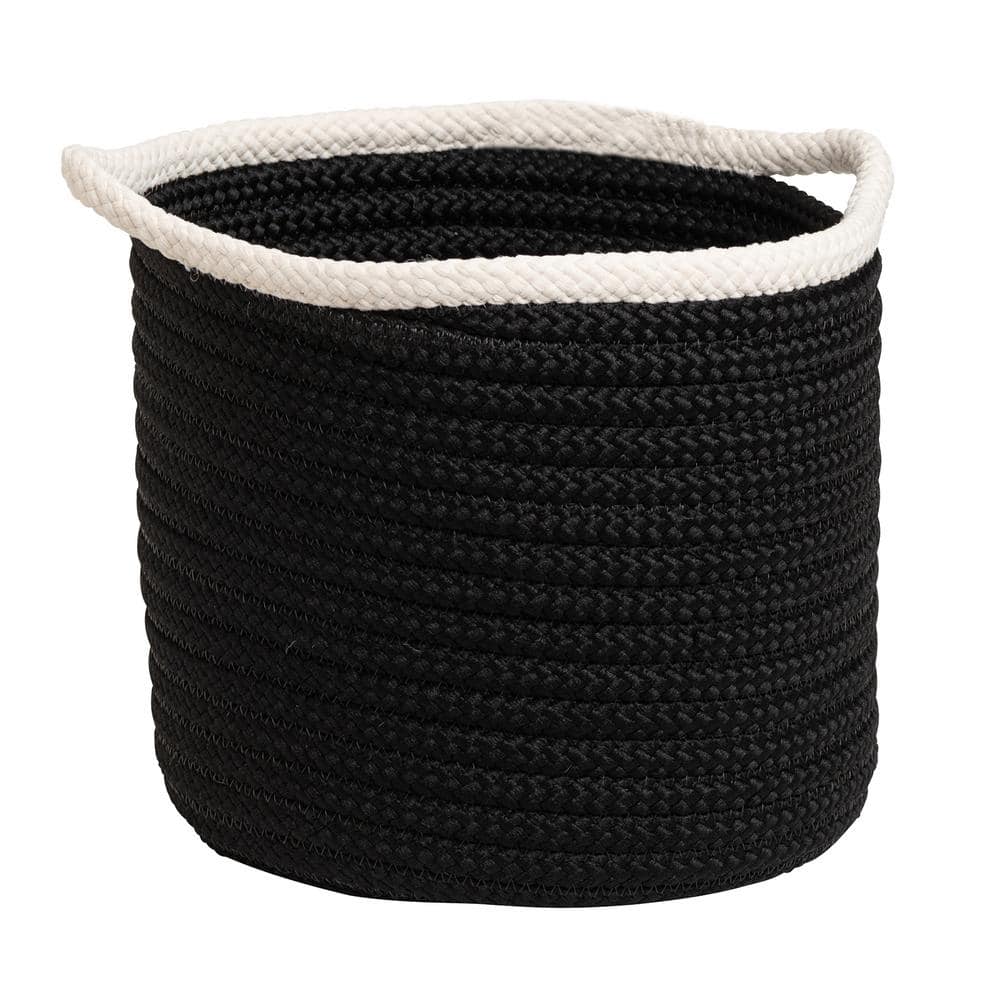 Sonoma 12 in. x 12 in. x 10 in. Black Round Polypropylene Braided Basket