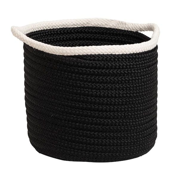 Colonial Mills Sonoma 16 in. x 16 in. x 14 in. Black Round Polypropylene Braided Basket