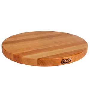 18 in. x 18 in. x 1.5 in. Cherry Wood End Grain Round Cutting Board for Kitchen