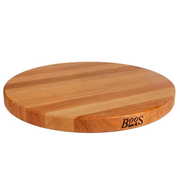 JOHN BOOS 18 in. x 18 in. x 1.5 in. Cherry Wood End Grain Round Cutting Board for Kitchen