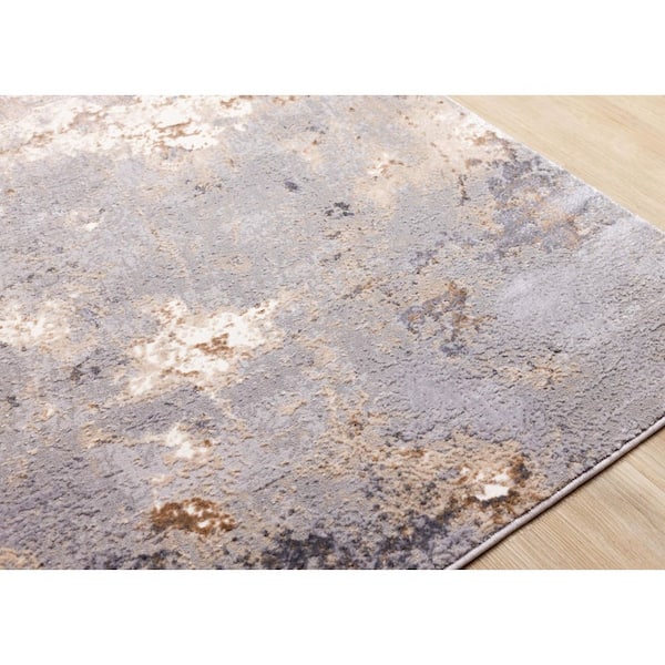 Zephyr Collections 5 ft. x 8 ft. Taupe Distressed Indoor Area Rug
