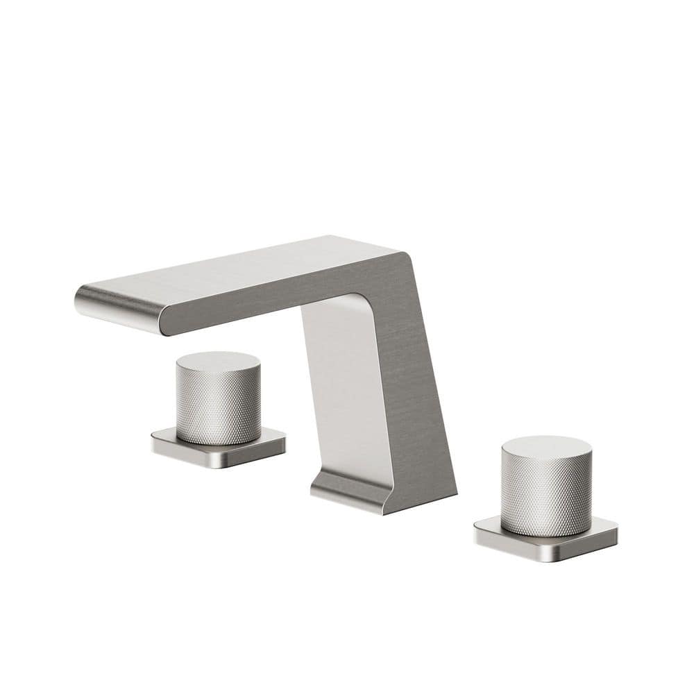 8 in. Widespread Double Handle Waterfall Spout Bathroom Faucet with Pop-up Drain in Brushed Nickel (1-Pack) price history on PriceWatchPro