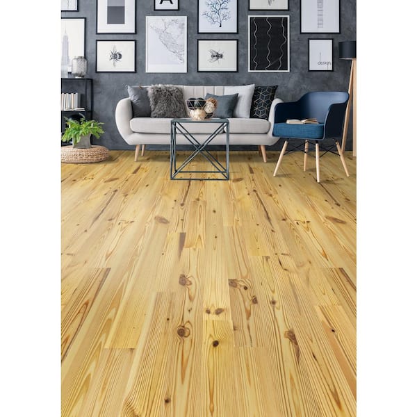 Antiqued Natural Pine 3/4 in. T x 5-1/8 in. W Solid Hardwood Flooring (23.3 sq.ft./case)