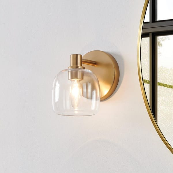 Valentina 5-in. 1-light Champagne Gold Vanity Light with Clear Glass Shade