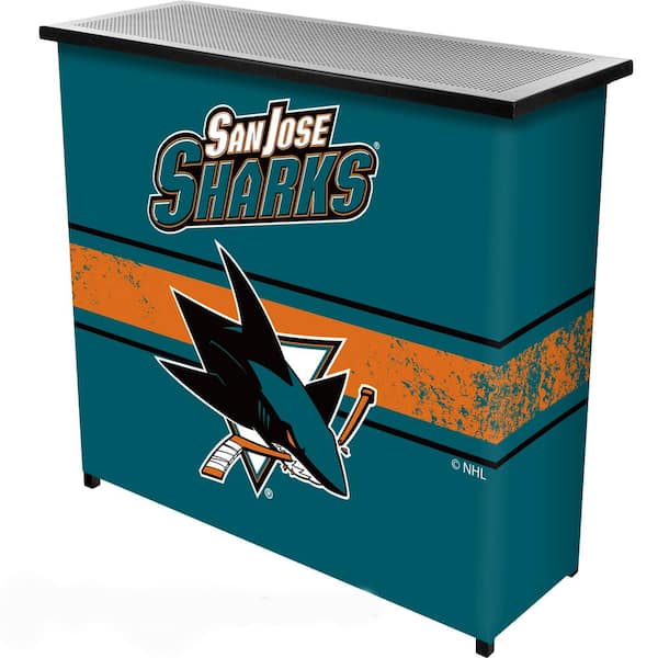 Unbranded San Jose Sharks Logo Blue 36 in. Portable Bar