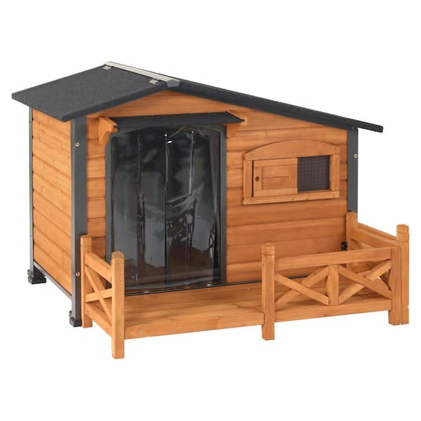 44.6"L Large Outdoor Dog Shelter : Metal Frame Dog House