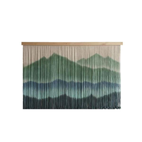 Green 57 in. x 35 in. Blended Fabric Handmade Tapestry