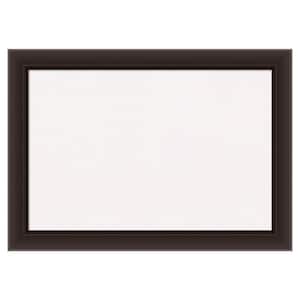 Romano Espresso Narrow White Corkboard 28 in. x 20 in. Bulletin Board Memo Board