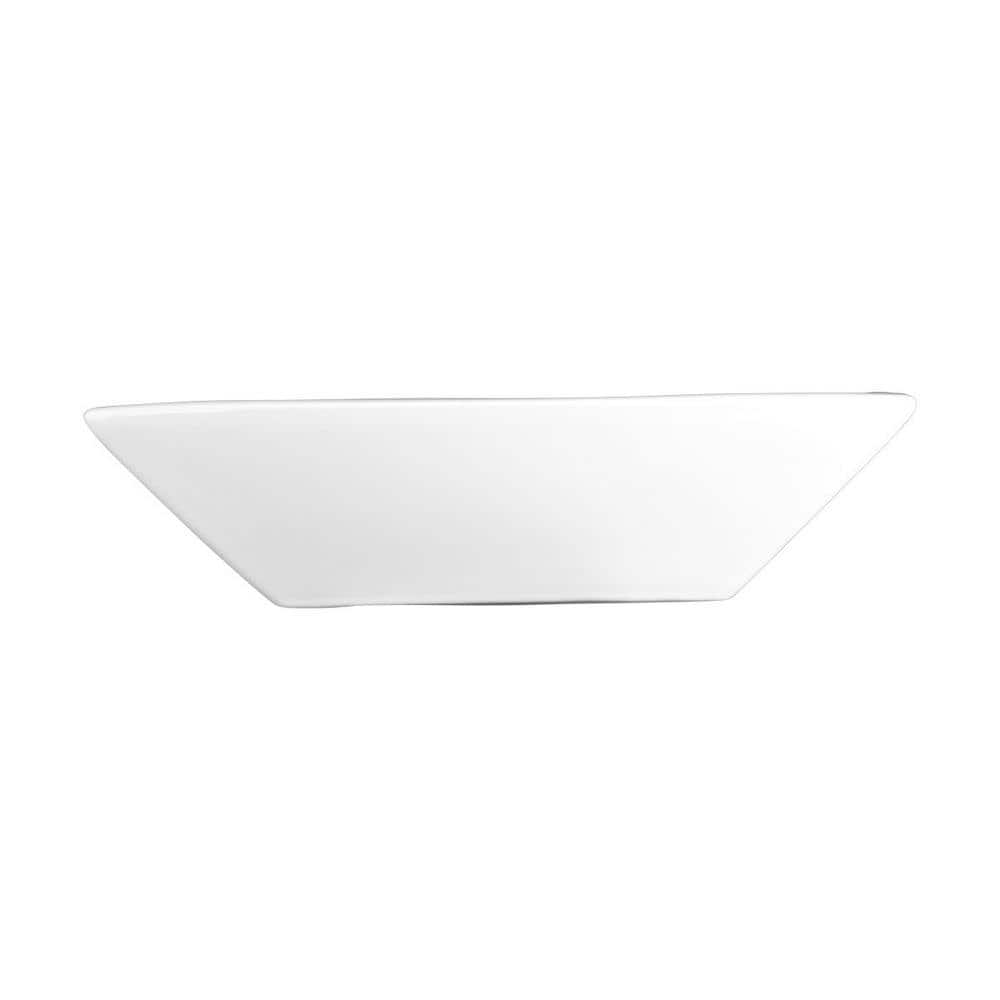 White Ceramic Square Above-Counter Vessel Sink with Reno-Gloss Finish