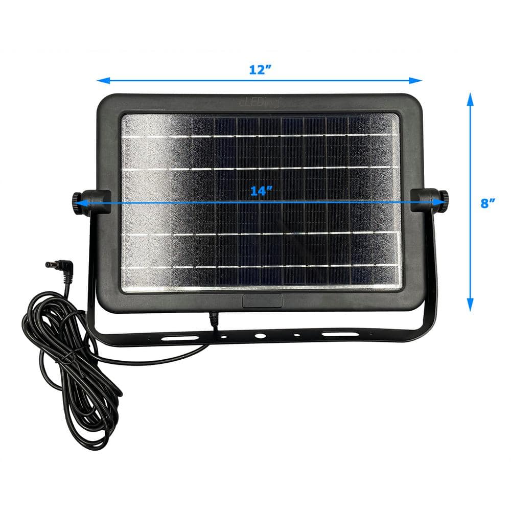 Black Solar Powered Dual Head Motion Activated LED Flood Light