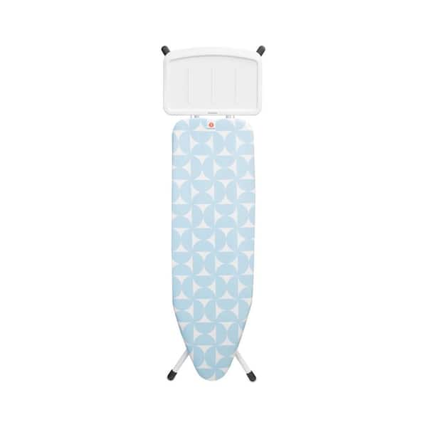 Brabantia Ironing Board B 49 x 15 In with Solid Steam Unit Holder, Fresh Breeze Cover and White Frame