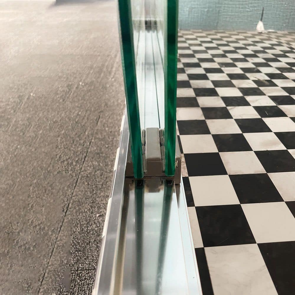Chrome Semi Frameless Sliding Shower Door with Clear Glass