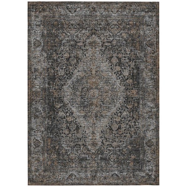 Chantille Machine Washable Indoor/Outdoor Abstract ACN3171 Black 5 ft. x 7 ft. 6 in. Area Rug