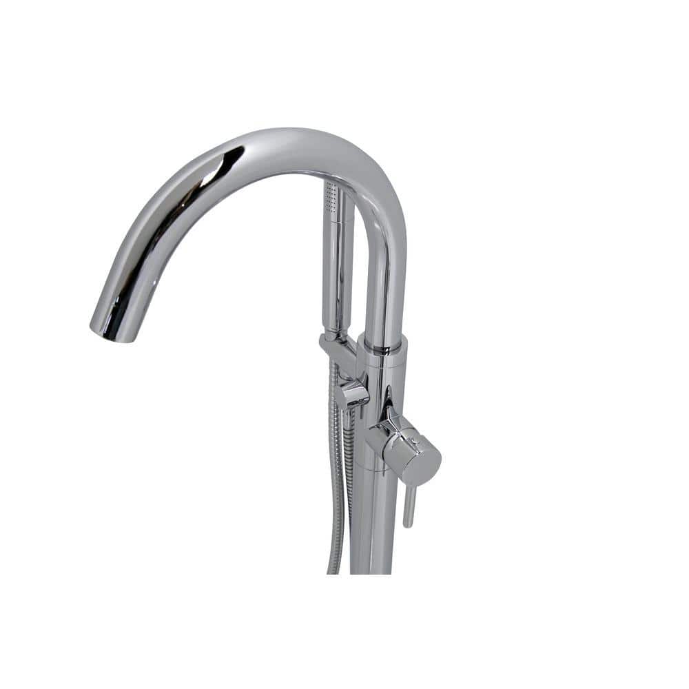 Matte White Solid Surface Freestanding Soaking Bathtub with Chrome Faucet