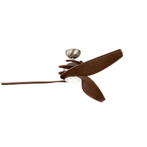 Spyra 62 in. Indoor Antique Pewter Downrod Mount Ceiling Fan with Integrated LED with Wall Control Included