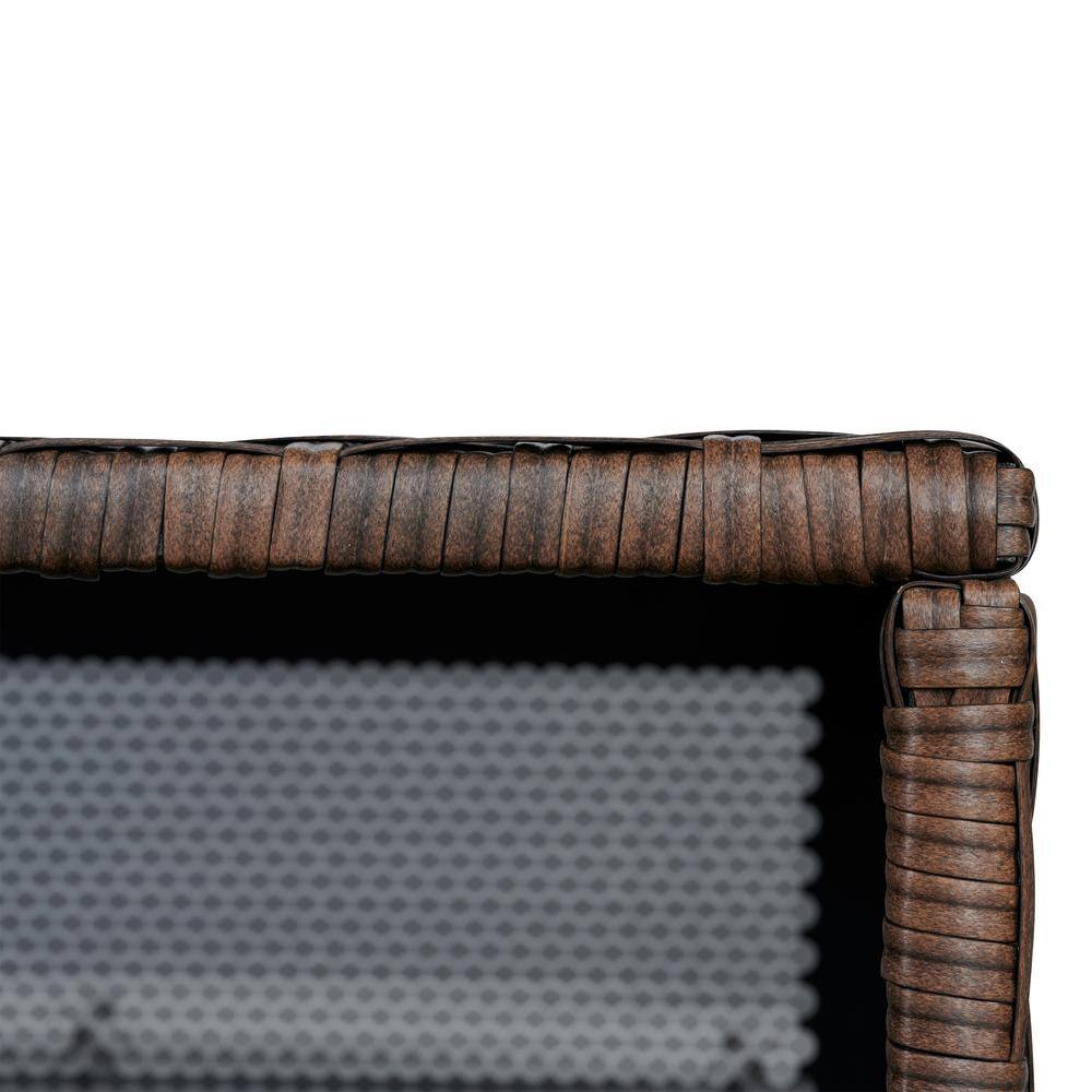 Nino 47.24" Brown Faux Wicker Lockable Deck Box