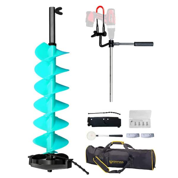 Cisvio Ice Fishing Auger, 3 Adjustable Depths Up to 55 in., Including  2-Pieces Replaceable Blades and Storage Bag Turquoise OVDYS130-Turquoise-6  - The Home Depot