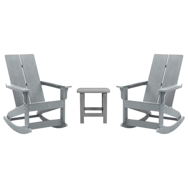 TAYLOR + LOGAN Gray 3-Piece Plastic Patio Conversation Set