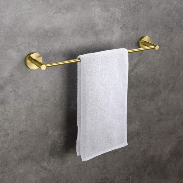 Bathroom Accessories 17.68 in. Wall Mounted Towel Bar in Brushed Gold