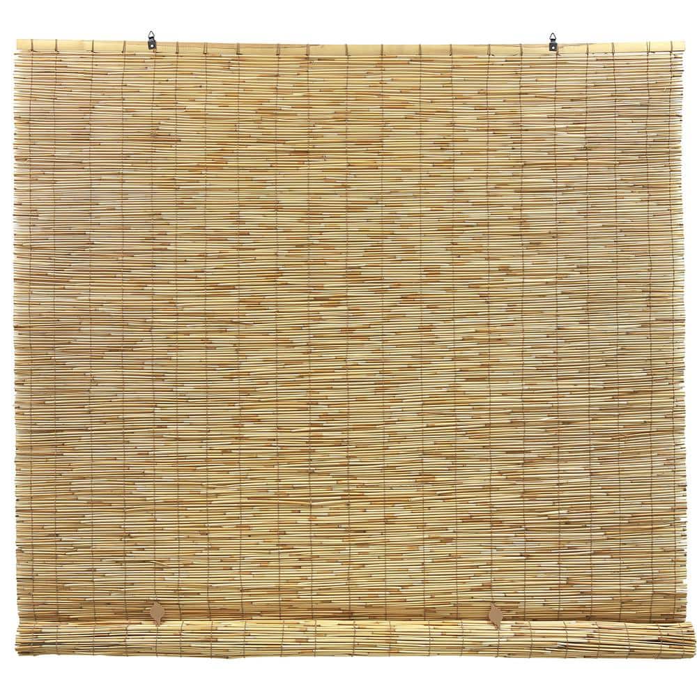 Cordless Bamboo Blinds, Bamboo Roll up Shades for Windows, Light Filtering  Hanging Window Blinds, Bamboo Shades for Patio Indoor/Outdoor Porch – Blinds  Size: 26 1/5” W X 72” H, Carbonized – Built