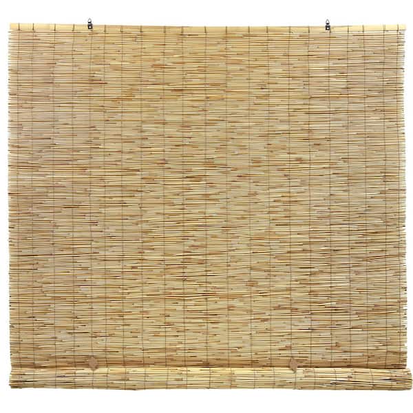 Radiance Natural Cordless Light Filtering Bamboo Reed Blind Interior/Exterior Manual Roll-Up Shade 48 in. W x 72 in. L