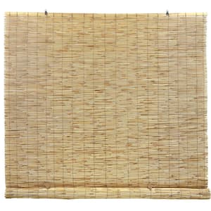 Natural Cordless Light Filtering Bamboo Reed Blind Interior/Exterior Manual Roll-Up Shade 60 in. W x 72 in. L