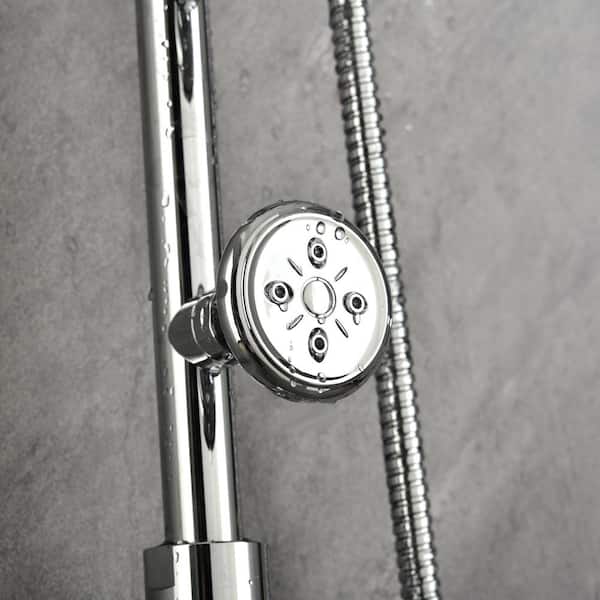 Riviera 5-Spray 2.5 GPM 8 in. Wall Mounted Fixed and Handheld Shower Head in Chrome