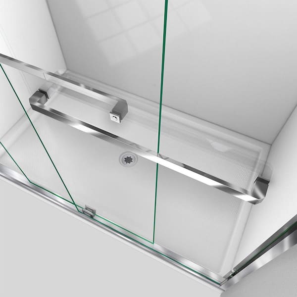 DreamLine Duet 56-60 In. W X 72 In. H Semi-Frameless Bypass Sliding Shower Door In Chrome, SHDR-1260728-01