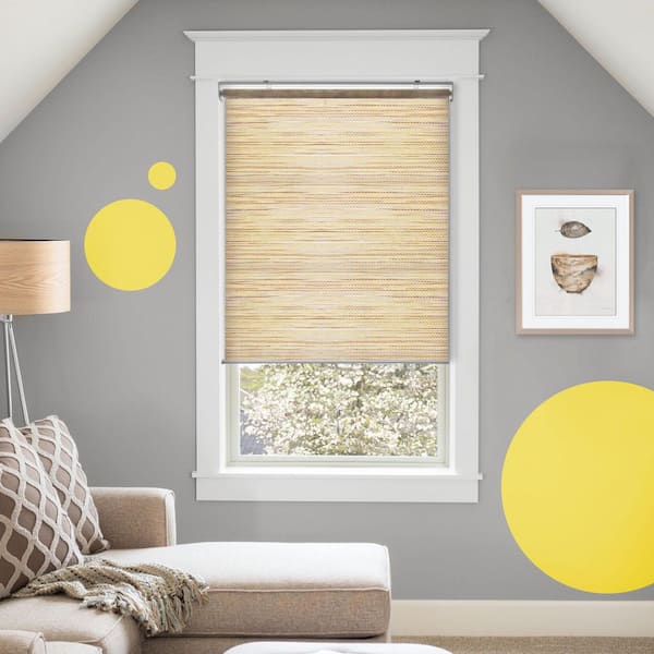 YELLOW BLINDS Cream Cordless Light Filtering UV Protection Polyester Roller Shade for Window 35 in. W x 72 in. L