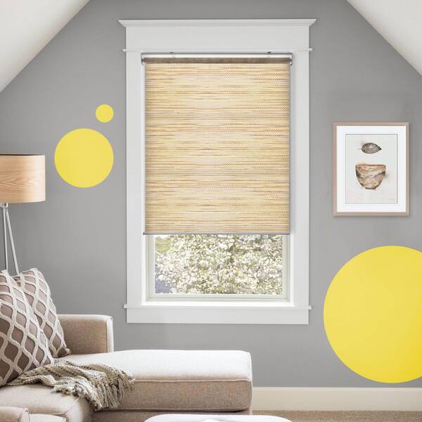 YELLOW BLINDS Cream Cordless Light Filtering UV Protection Polyester Roller Shade for Window 48 in. W x 72 in. L