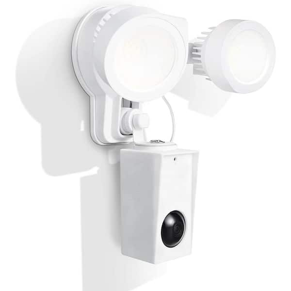 Wasserstein White 3-in-1 Floodlight, Charger, and Mount for Wyze Cam Pan/Pan V2